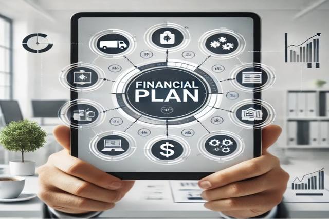 Illustration of a person planning personal finances and setting financial goals
