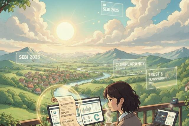 Illustration representing SEBI regulatory guidelines for research analysts