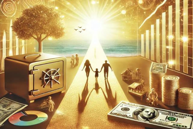 Illustration representing financial wealth and long-term security for investors