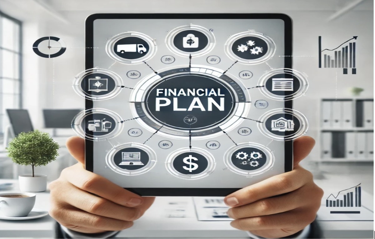 Illustration of a person planning personal finances and setting financial goals