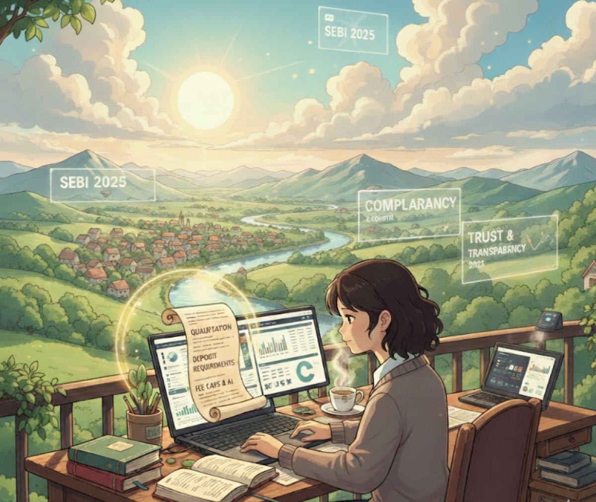 Illustration representing SEBI regulatory guidelines for research analysts