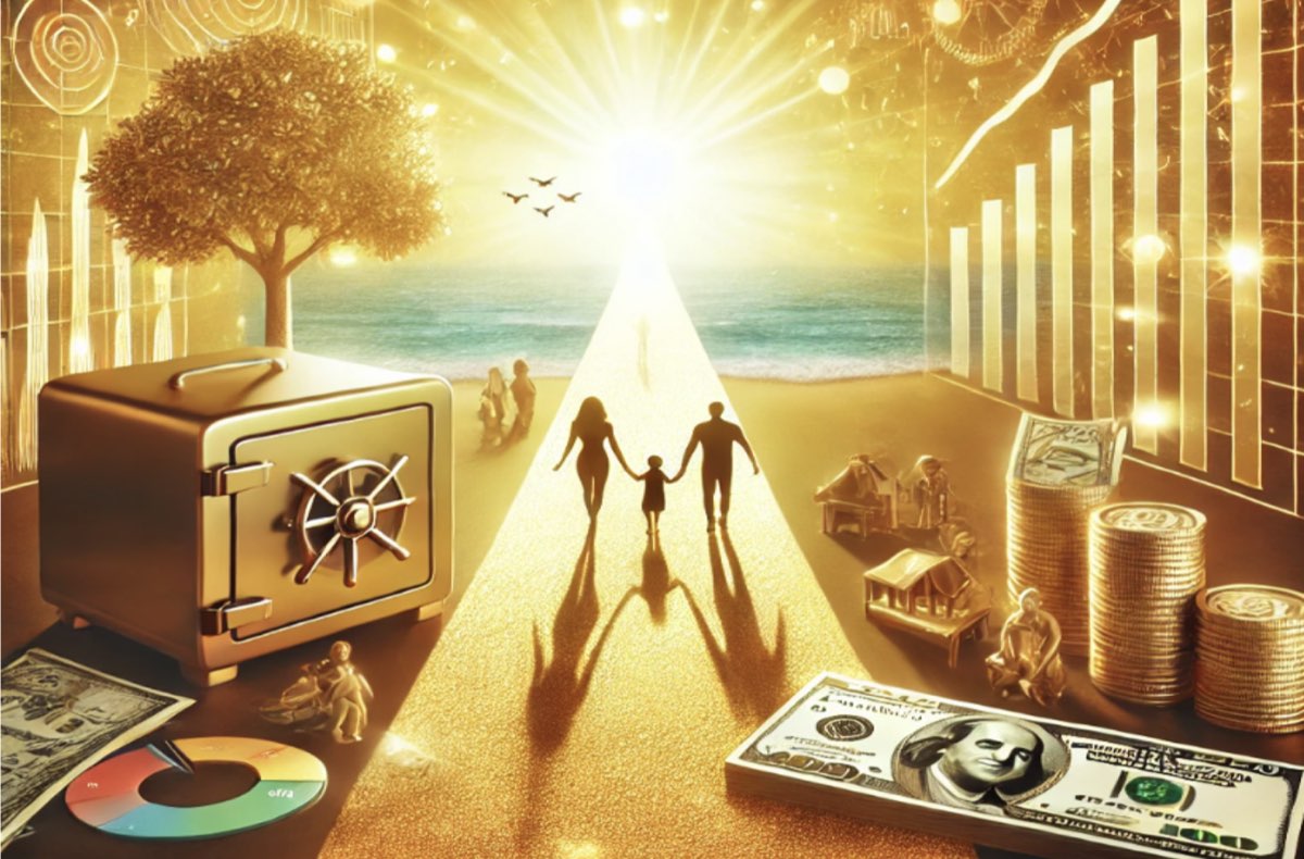 Illustration representing financial wealth and long-term security for investors